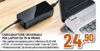 Expert CARICABATTERIE UNIVERSALE PER LAPTOP DA 70 W PRIMO offerta