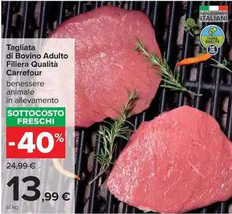 Carrefour Market Tagliata di Bovino Adulto Filiera Qualità Carrefour offerta