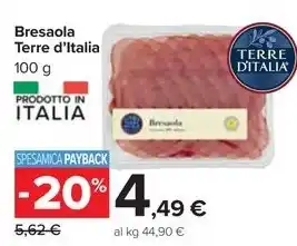 Carrefour Market Bresaola Terre d'Italia offerta