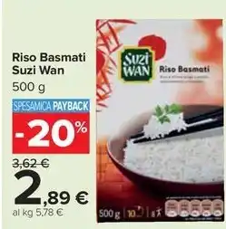 Carrefour Market Riso Basmati Suzi Wan offerta