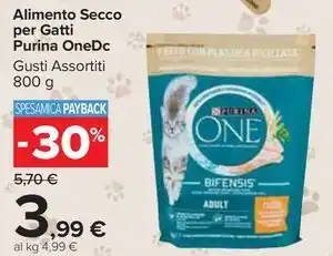 Carrefour Market Alimento Secco per Gatti Purina OneDc Gusti Assortiti 800 g offerta