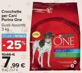 Carrefour Market Crocchette per Cani Purina One Gusti assortiti 3 kg offerta