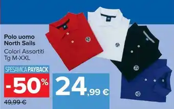 Carrefour Market Polo uomo North Sails Colori Assortiti Tg M-XXL offerta