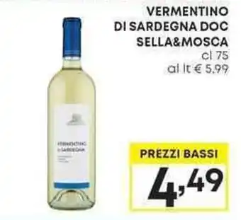 Pam VERMENTINO DI SARDEGNA DOC SELLA&MOSCA cl 75 offerta