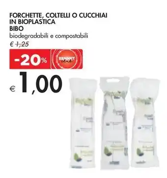FORCHETTE, COLTELLI O CUCCHIAI IN BIOPLASTICA BIBO