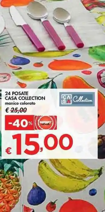 24 POSATE CASA COLLECTION manico colorato