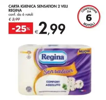 Bennet CARTA IGIENICA SENSATION 2 VELI REGINA conf. da 6 rotoli offerta