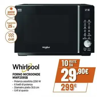 Expert Whirlpool FORNO MICROONDE MWF259SB offerta
