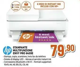 Expert HP STAMPANTE MULTIFUNZIONE ENVY PRO 6430E offerta