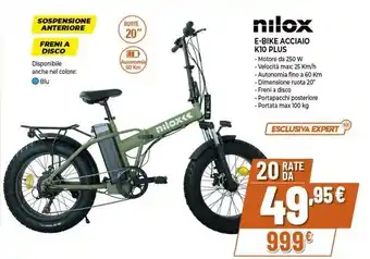 Expert NILOX E-BIKE ACCIAIO K10 PLUS offerta