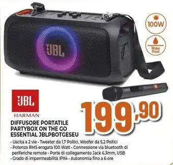 Expert JBL DIFFUSORE PORTATILE PARTYBOX ON THE GO ESSENTIAL JBLPBOTGESEU offerta