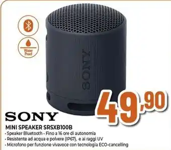 Expert SONY MINI SPEAKER SRSXB100B offerta