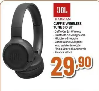 Expert JBL CUFFIE WIRELESS TUNE 510 BT offerta