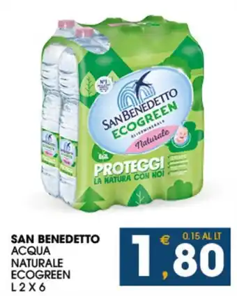 SeBón Supermercati SAN BENEDETTO ACQUA NATURALE ECOGREEN L 2 X 6 offerta