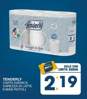 SeBón Supermercati TENDERLY CARTA IGIENICA CAREZZA DI LATTE 6 MAXI ROTOLI offerta