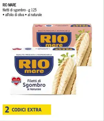 SeBón Supermercati RIO MARE filetti di sgombro - g 125 offerta