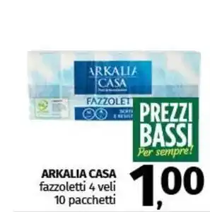 Pam ARKALIA CASA fazzoletti 4 veli 10 pacchetti offerta