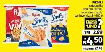 Pam PIZZOLI patasnella una tira l'altra/ wow che chips!/ we love vivaci - 600 g offerta