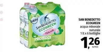 Pam SAN BENEDETTO ECOGREEN acqua minerale naturale offerta