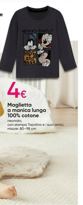 Pepco Maglietta a manica lunga 100% cotone offerta