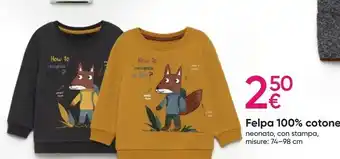 Pepco Felpa 100% cotone neonato offerta
