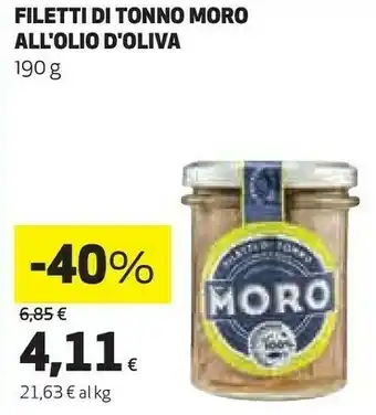 Coop Moro - filetti di tonno al naturale 190 g(ml) offerta