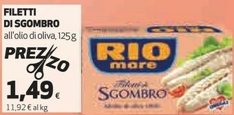 Coop Filetti di sgombro all'olio di oliva 125 g(ml) offerta