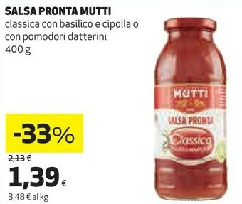 Coop Salsa pronta con datterini 400 g(ml) offerta