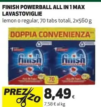 Coop Finish powerball all in 1 max lavastoviglie offerta