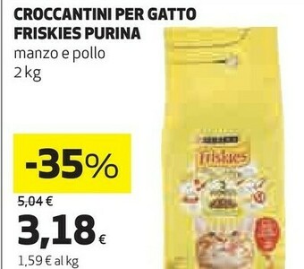 Coop Croccantini per gatto friskies manzo offerta