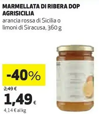 Coop Agrisicilia - marmellata di "arancia di ribera dop" 360 g(ml) offerta