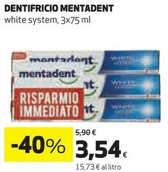 Coop Dentifricio white system offerta