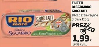 Coop Filetti di sgombro grigliati all'olio extravergine d'oliva 120 g(ml) offerta