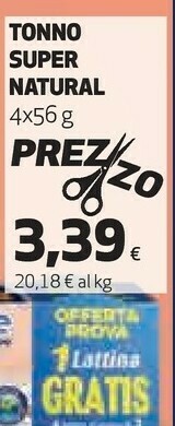 Coop Il tonno al naturale super naturale 224 g(ml) offerta