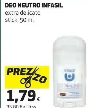 Coop Infasil deodorante neutro extra delicato 50 ml offerta