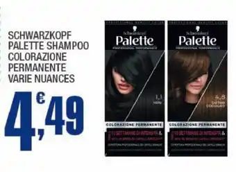 SCHWARZKOPF PALETTE SHAMPOO COLORAZIONE PERMANENTE VARIE NUANCES