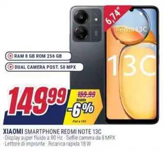 Trony XIAOMI SMARTPHONE REDMI NOTE 13C offerta