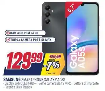 Trony SAMSUNG SMARTPHONE GALAXY A05S offerta