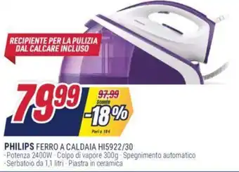 Trony PHILIPS FERRO A CALDAIA HI5922/30 offerta