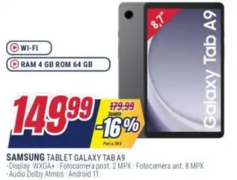 Trony SAMSUNG TABLET GALAXY TAB A9 offerta