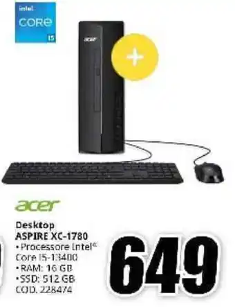 MediaWorld acer Desktop ASPIRE XC-1780 offerta