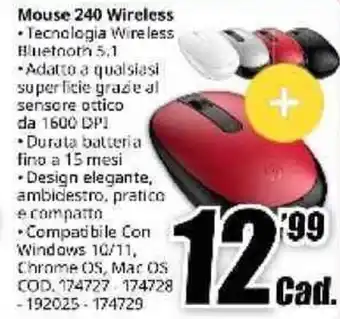 MediaWorld HP Mouse 240 Wireless offerta