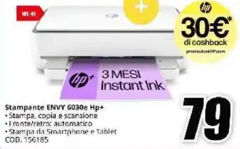 MediaWorld HP Stampante ENVY 6030e Hp+ offerta