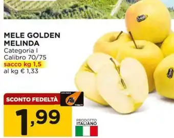 Alì Supermercati MELE GOLDEN MELINDA sacco kg 1,5 offerta
