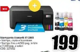 MediaWorld EPSON Stampante Ecotank ET-2865 offerta