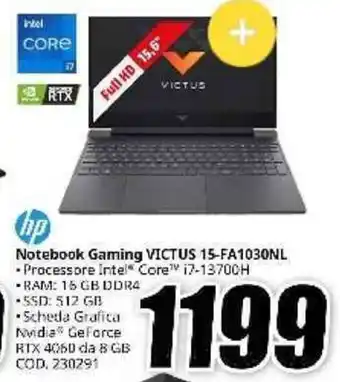 MediaWorld HP Notebook Gaming VICTUS 15-FA1030NL offerta