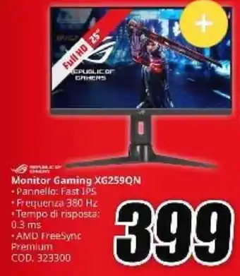 MediaWorld Monitor Gaming XG259QN offerta