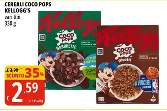 Tigros CEREALI COCO POPS KELLOGG'S vari tipi 330 g offerta