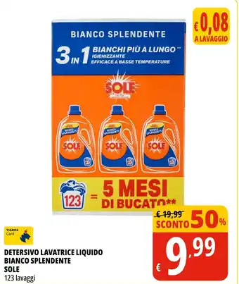 Tigros DETERSIVO LAVATRICE LIQUIDO BIANCO SPLENDENTE SOLE offerta