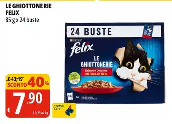 Tigros LE GHIOTTONERIE FELIX 85 g x 24 buste offerta